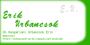 erik urbancsok business card